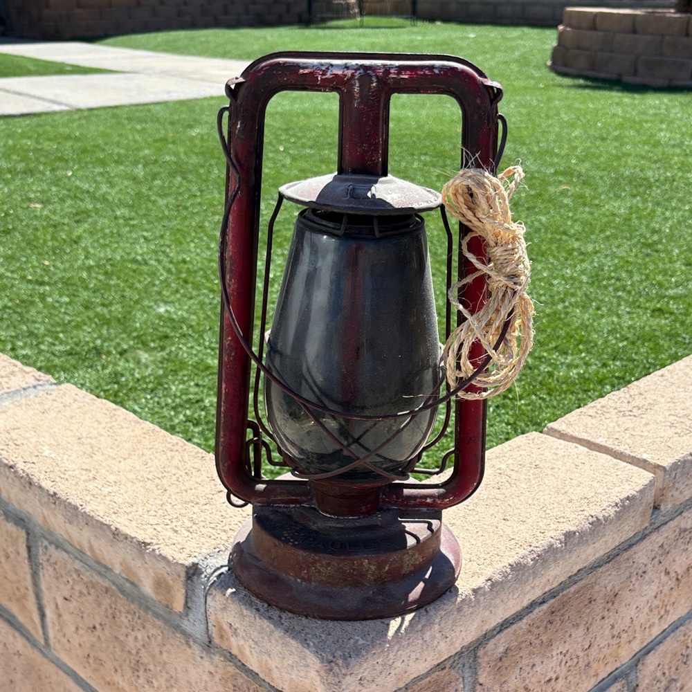 Vintage Red Lantern Home Accent